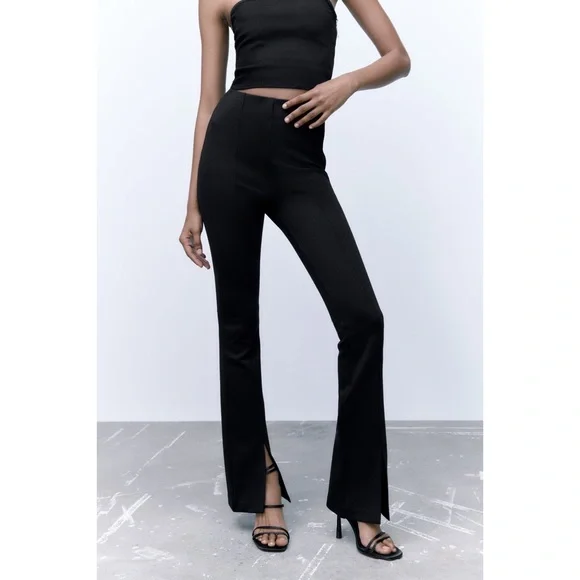 Zara, Pants & Jumpsuits, Nwt Zara Flared Split Leggings Size S